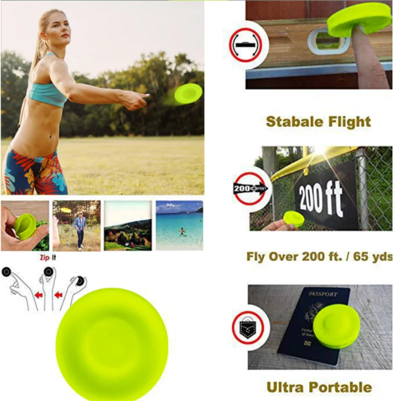 

Mini Beach flying disk for outdoor sports silicone disc decompression toys to play beach entertainment toys