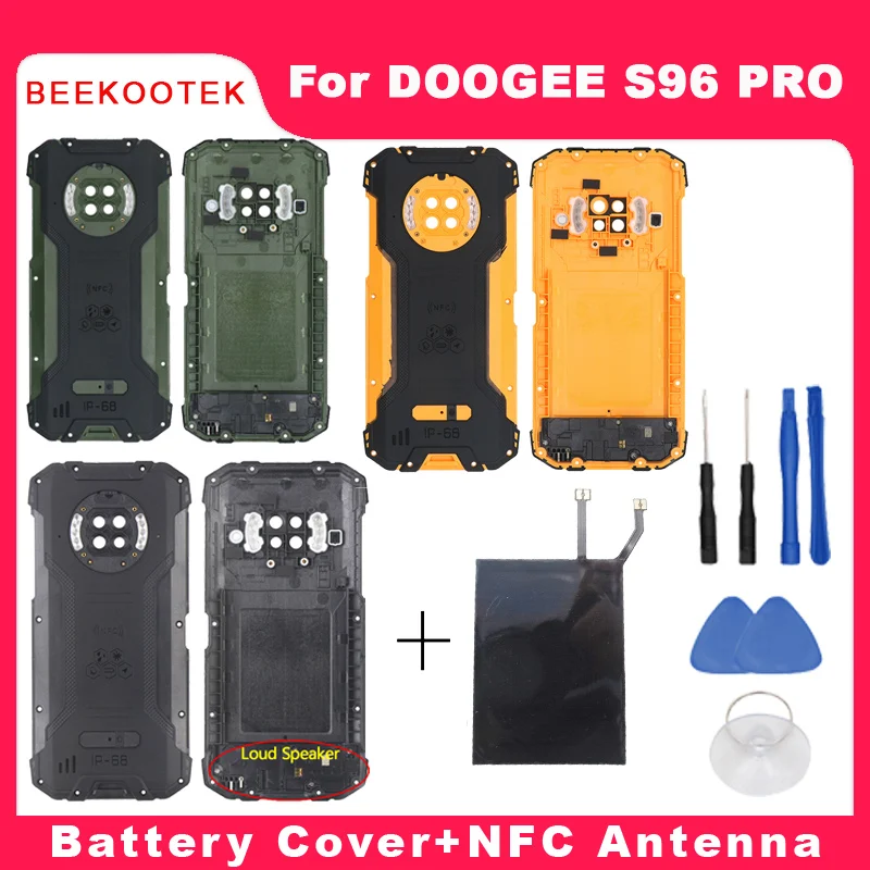 Nowa oryginalna pokrywa baterii S96 Pro tylna pokrywa z głośnikiem + antena NFC akcesoria zamienne do smartfona DOOGEE S96 pro