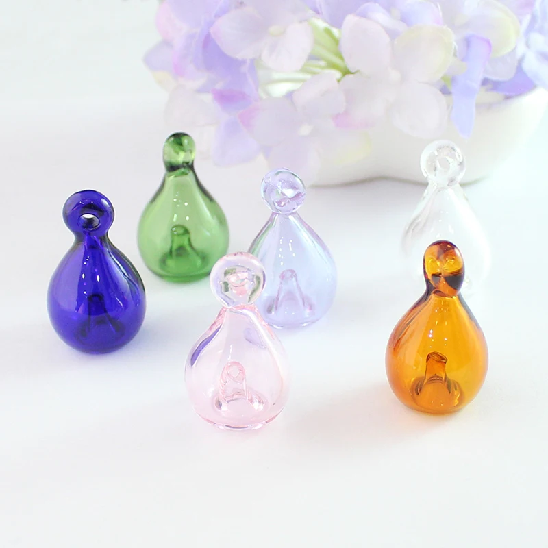 2pcs  Perfume vial pendant Aroma Vial Pendant Murano Glass Essential Oil Diffuser Bottle Pendant