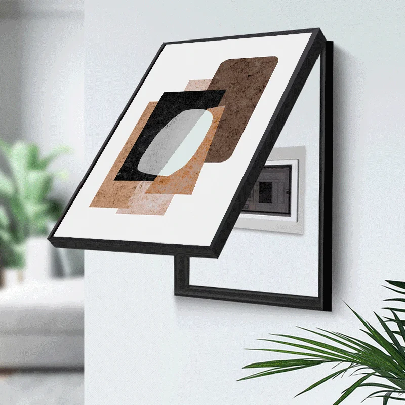 Decorative Painting Electric Box Black White Abstract Pictures Posters Prints Canvas With Frame Wall Art Living Room Home Decor