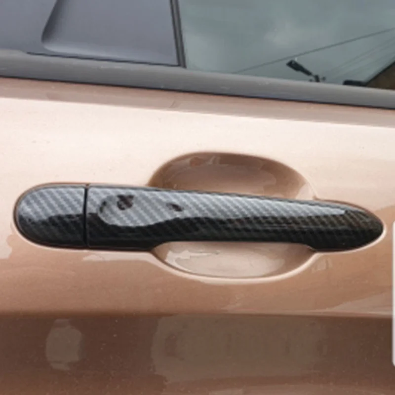 Chrome Door Handle Cover Trim for LADA XRAY X Ray X-ray 2015 2016 2018 Car Accessories 8 Pcs Color Carbon Fiber