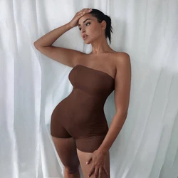 Kombinezon bez ramiączek body body Bodycon krótkie śpiochy kombinezon klubowy