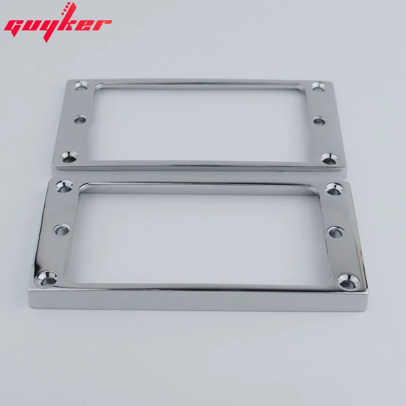 2 PCS Chrome Pickup Mounting Rings for Humbucker Pickups Cover Frame Flat Top Set Replacement Electric Guitar or Bass