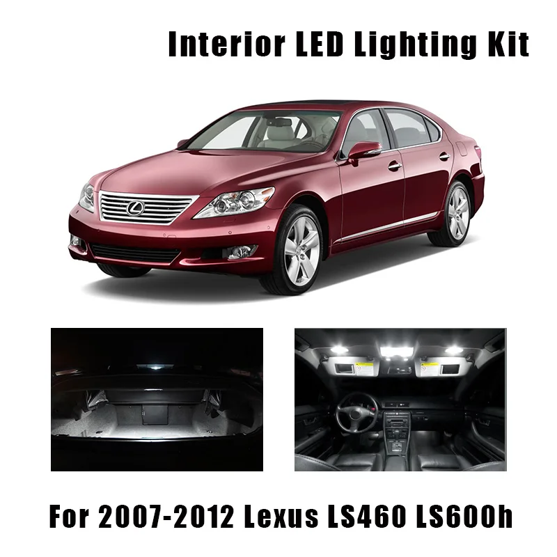 Bombillas LED Canbus blancas, Kit de luz de maletero de techo de mapa Interior para 2007-2010 2011 2012 Lexus LS460 LS600h, lámpara de espejo de