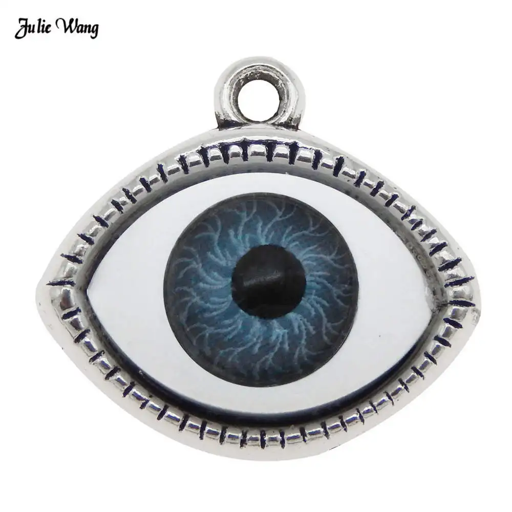 7pcs Demon Eyes 3D Evil Eye Pendant Alloy Charms For Women Necklace Bracelet Earrings Jewelry DIY Accessory
