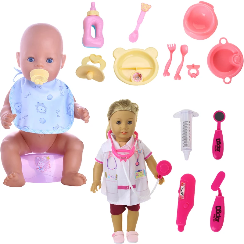 Accessori per bambole Mini vestito da cucina strumento per alimenti materiale plastico per bambola americana da 18 pollici e 43 Cm neonato, Mini protezione