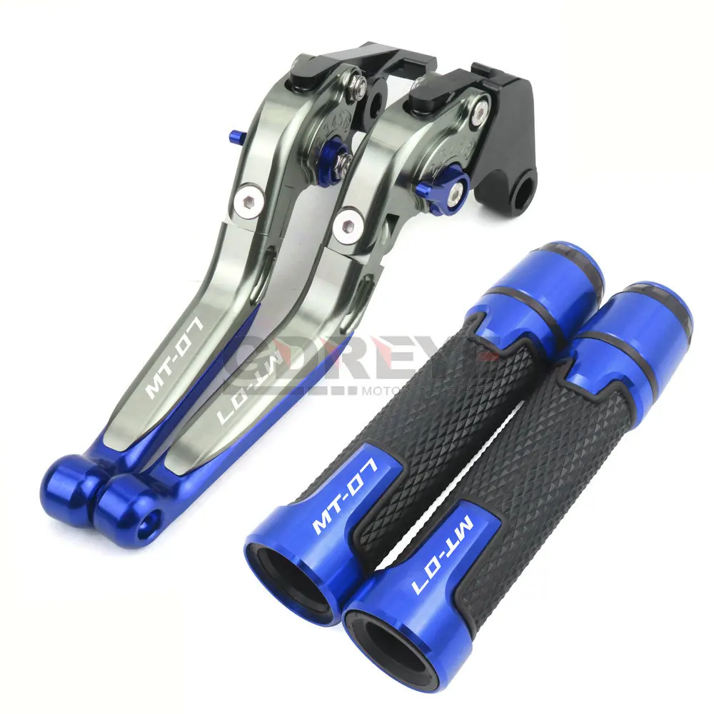 MT07 LOGO Motorcycle Adjustable Brake Clutch Lever Handle Hand Grips For Yamaha MT-07 2014 2015 2016 2017 2018 2019 2020 MT 07