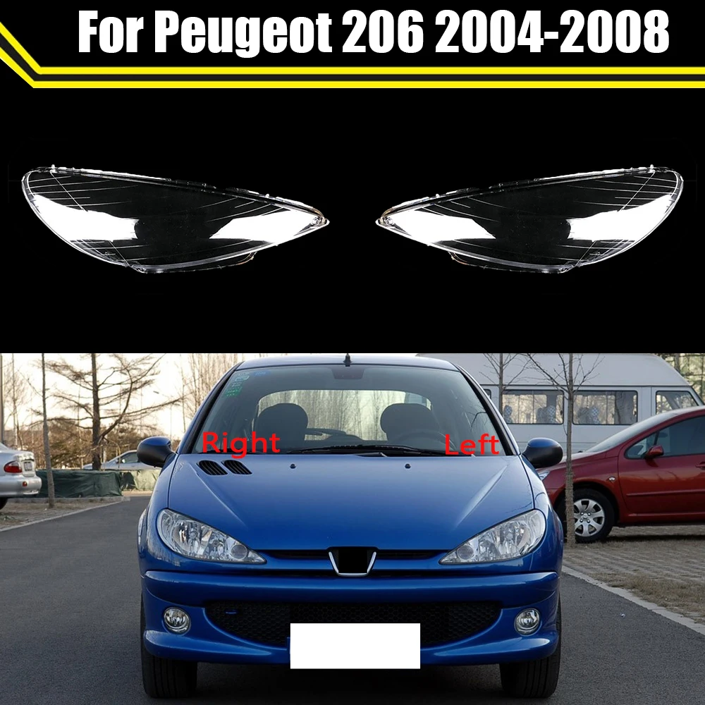 

Car Front Protection Case Shell Transparent Headlight Housing Lens Glass Cover Lampshade Lamp Masks For Peugeot 206 2004 ~2008