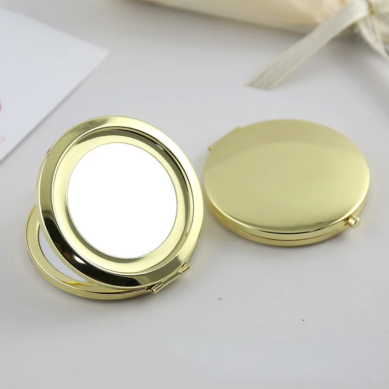 Round Portable Folding Mirror Mini Compact Stainless Steel Metal Mirror Cosmetic Case Makeup Tools HIgh Quality