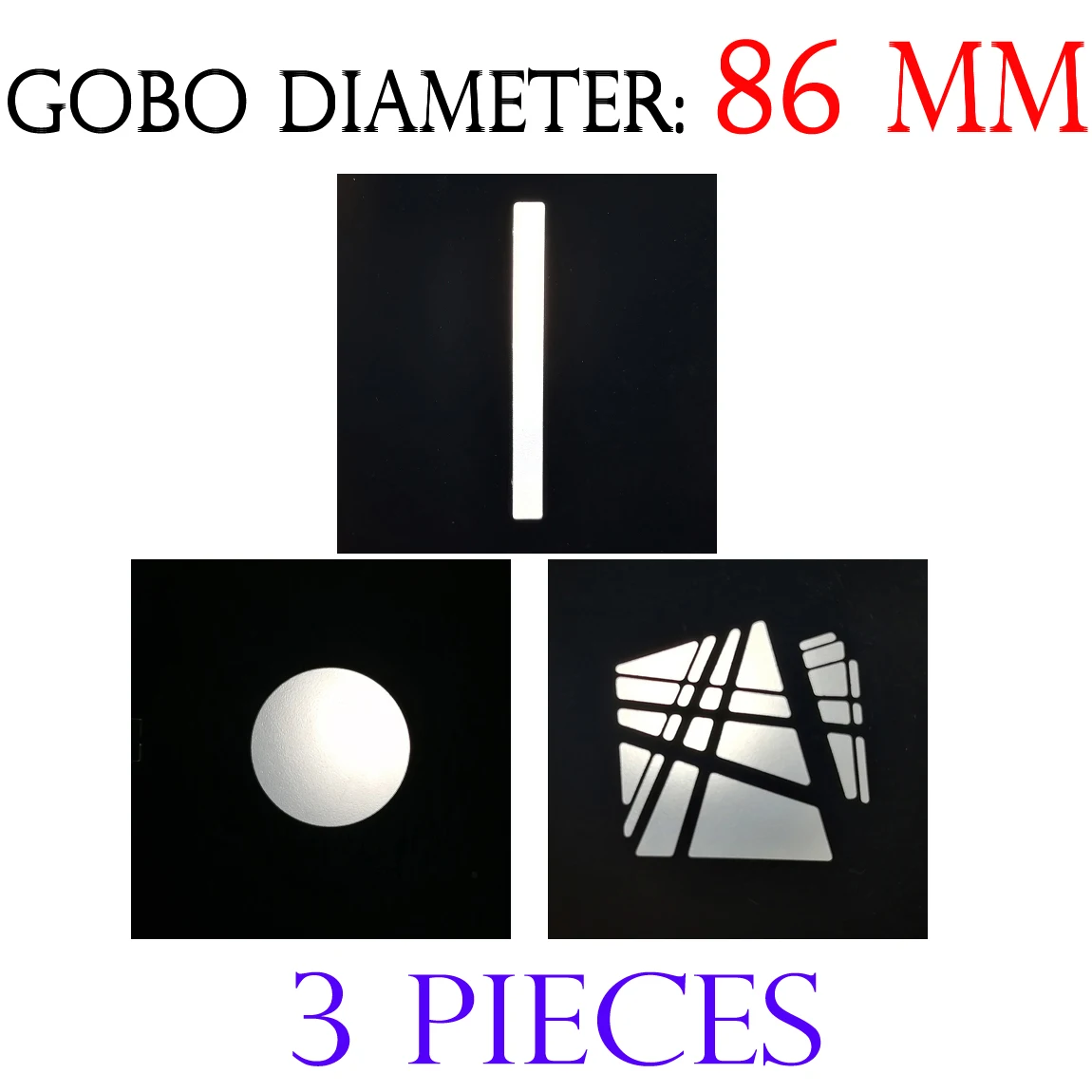 

3 Pieces out Diameter 86mm GOBO Shading Shadow Art Red Carpet Show Photo Style Power Point File Mathing Aputure Suit