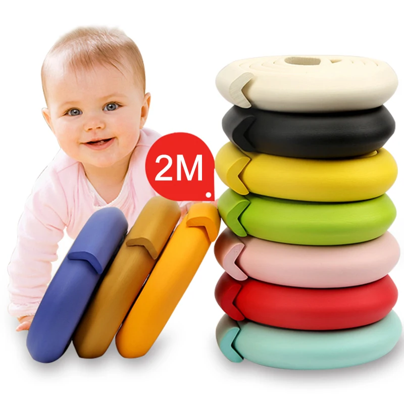 Protector de esquinas de seguridad para bebés, cintas protectoras de espuma de goma para bordes de niños, 2M