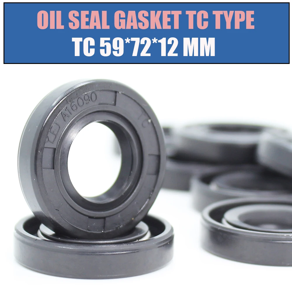 

ID 59mm Oil Seal Gasket TC Type Inner 59*72*12 mm 1PC NBR Skeleton Seals Nitrile Covered Double Lip With Garter