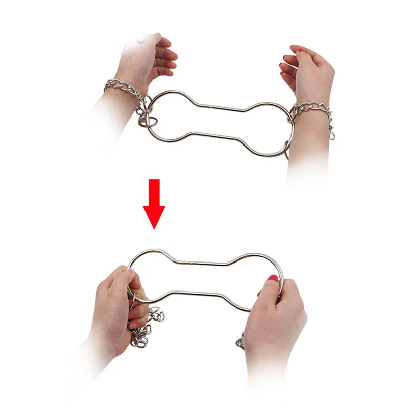 Chain Shackle Escape Handcuff Escape - Silver Color Magic Tricks Stage Close-Up Street Accessories Gimmick Comedy Mentalism