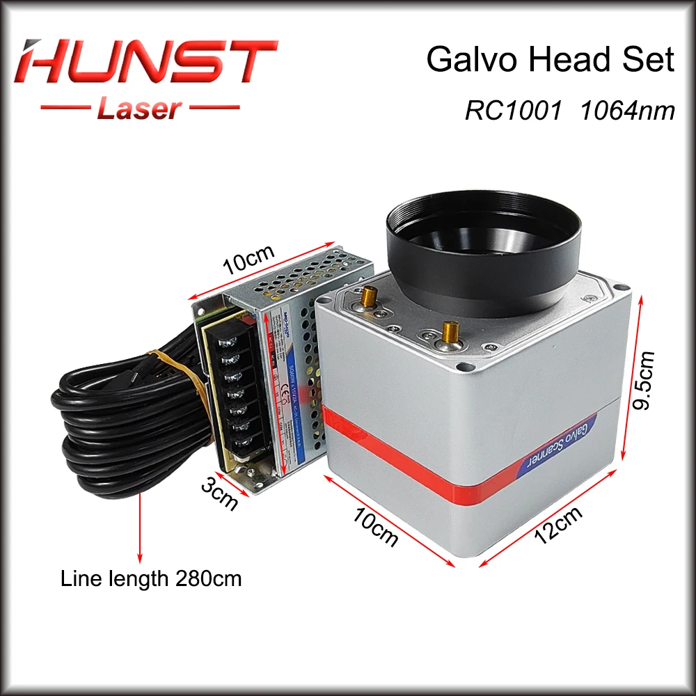 Imagem -05 - Hunst Sino-galvo Rc1001 Fibra Laser Scan Galvo Cabeça Conjunto 1064nm Apeature 10 mm Galvanômetro Scanner com Fonte de Alimentação