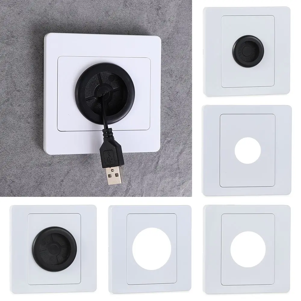 With Outlet Hole Cable Organizer Storage With Rubber Pad Cable Cover Wall Blank Panel Cable Socket Panel Decorative Cover
