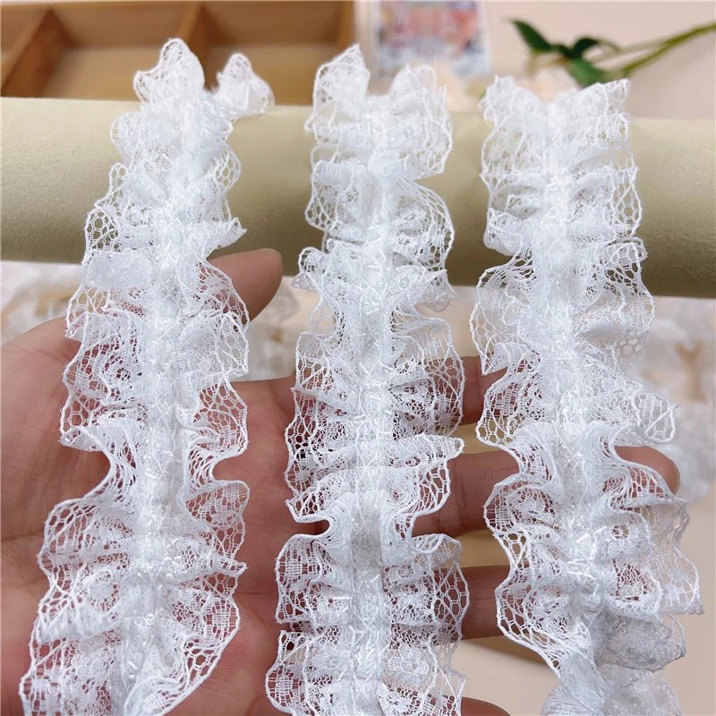 Fine Multi-purpose Stretch Center Pleated Double-layer Lace Hanging Shoulder Bra Underwear Decoration Ribbon Headdress Weaving