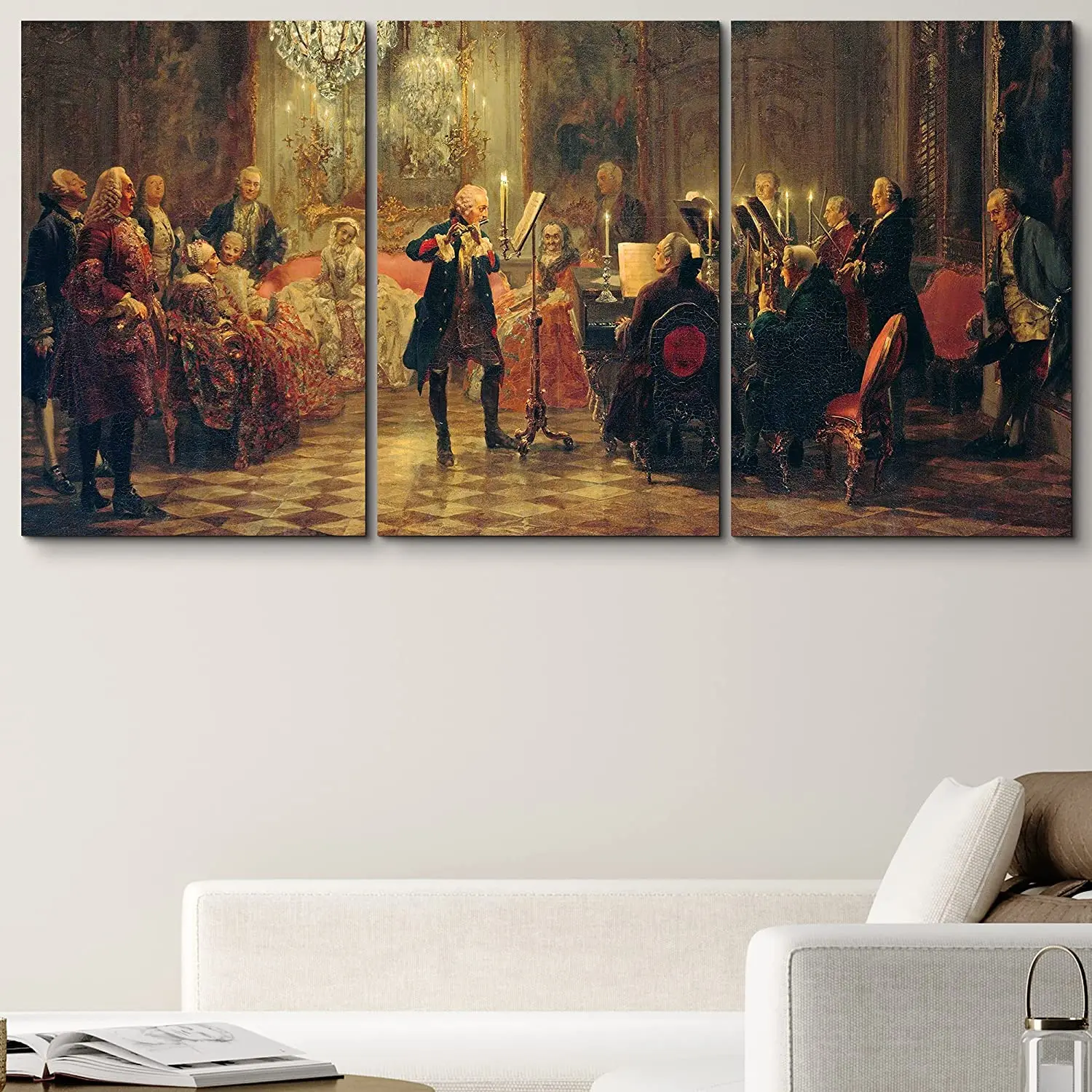 Canvas Print By Ho Me Lili Wall Art Concert With Frederick The Great Cultural Historic Oil Painting For Living Room Office Decor