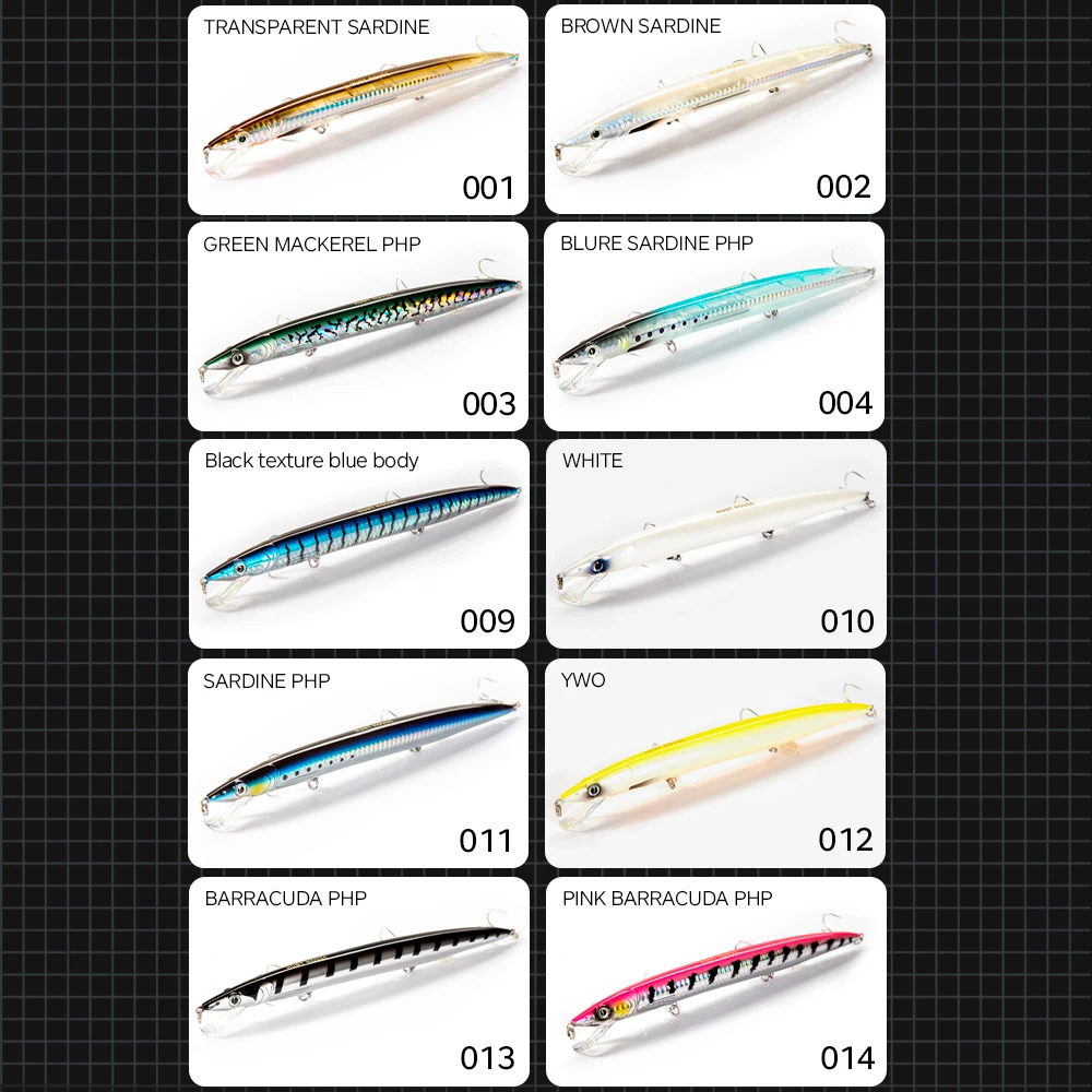 Hunthouse-Sandeel Jerk Minnow Fishing Lures, Fundição Longa, Isca Flutuante, Jerkbaits, Pesca, LW402, 143mm, 173mm, 208mm