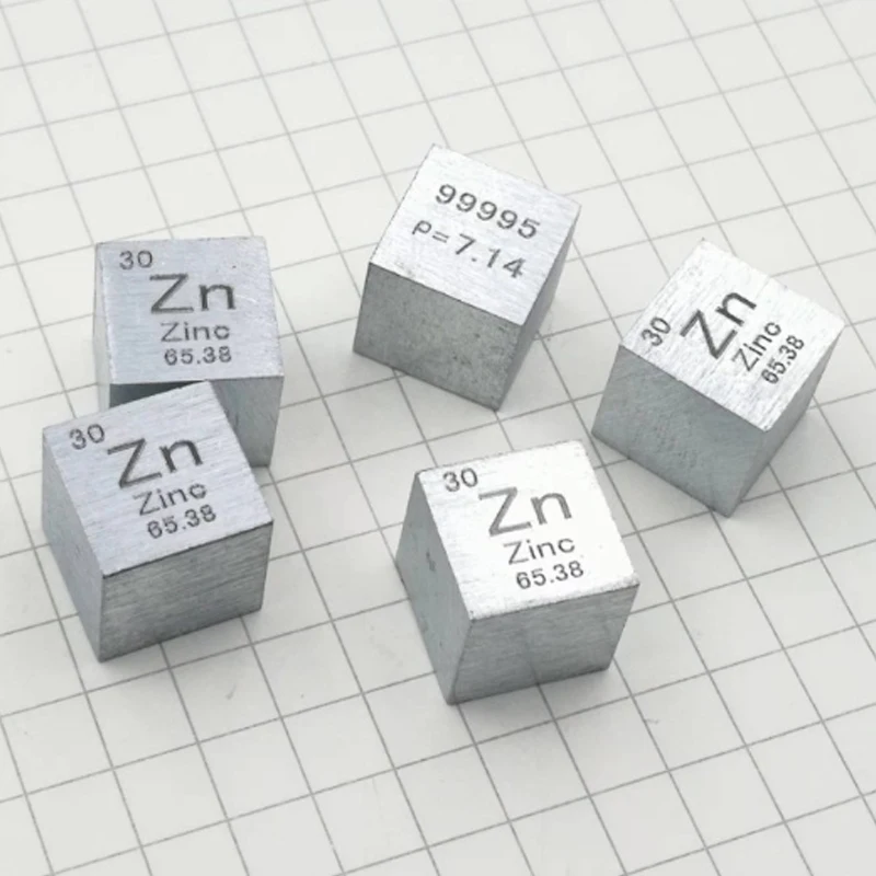 10*10*10mm Metal Zinc Periodic Table Cube Zn Pure Zinc Cube Wonderful Element Collection Craft