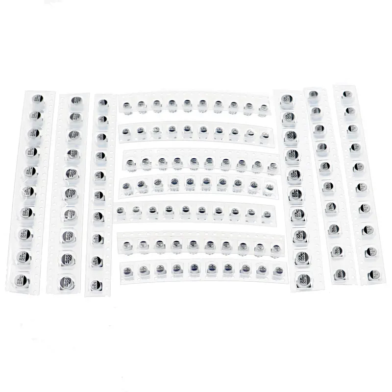 130pcs/lot 13values Each 10pcs 1uF-220uF SMD Aluminum Electrolytic Capacitor Assorted Kit Set Samples Kit