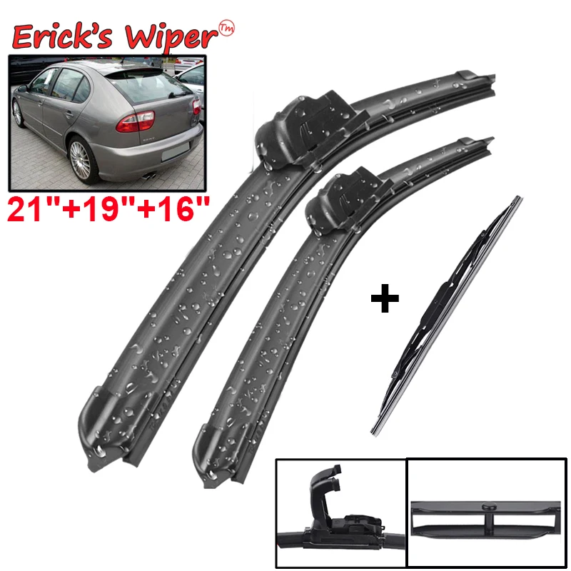 Erick\'s Wiper Front & Rear Wiper Blades Set Kit For Seat Leon MK1 2000 - 2005 Windshield Windscreen Window Rain Brush 21\