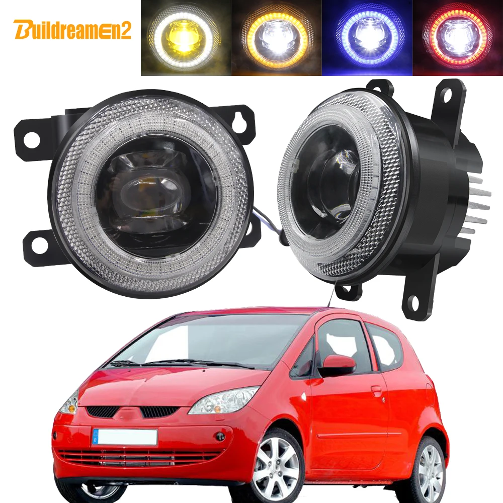 Auto Destra + Sinistra LED Gruppo Fendinebbia Angel Eye Lampada di marcia diurna 30W 8000LM 12V Per Mitsubishi Colt Hatchback 2004-2012