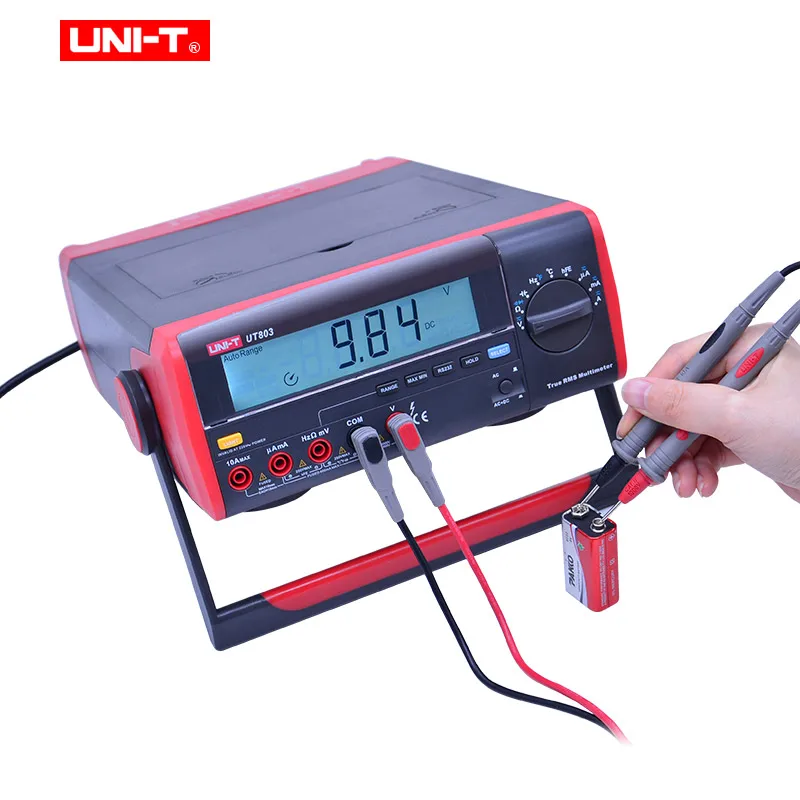 Imagem -02 - Uni-t Benchtop Multímetro Digital Tester ac dc Tensão Medidor de Corrente Capacitância Ohmmeter Freqüência Temperatura Medidor Ut801804