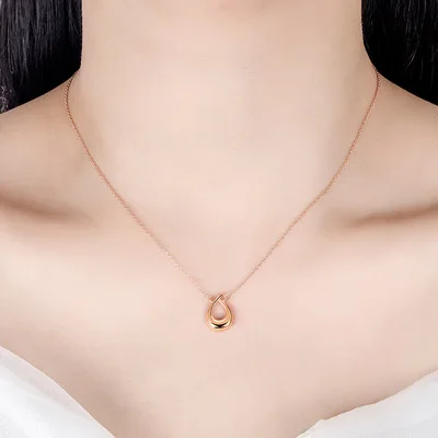 Drops necklace rose gold Han So Hee Nevertheless Korean Drama elegant high quality Noble atmosphere necklace for women