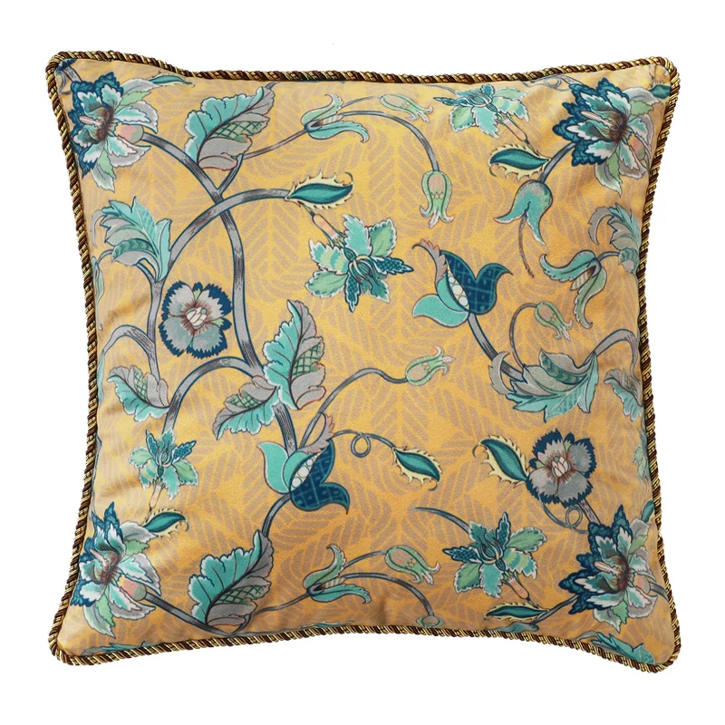 Luxury European Pillows Case Cover For Sofa Cushions Floral Designer Covers Velvet Decorative Modern Hot Sale