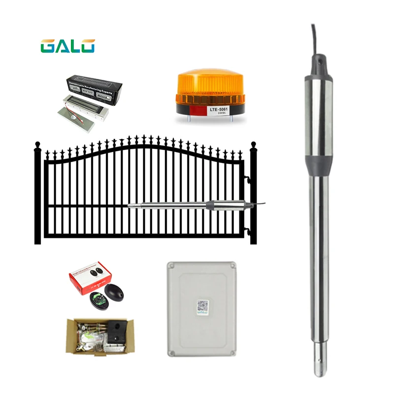 GALO PKM-C01 Single Swing Gate Opener Kit, Hardware Accessories,Control Box Receiver & Photocell Included!