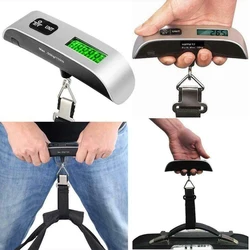 50kg/110lb Portable Digital Luggage Weight Scale LCD Display Pocket Electronic Suitcase Travel Scale Balance Baggage Weight Tool