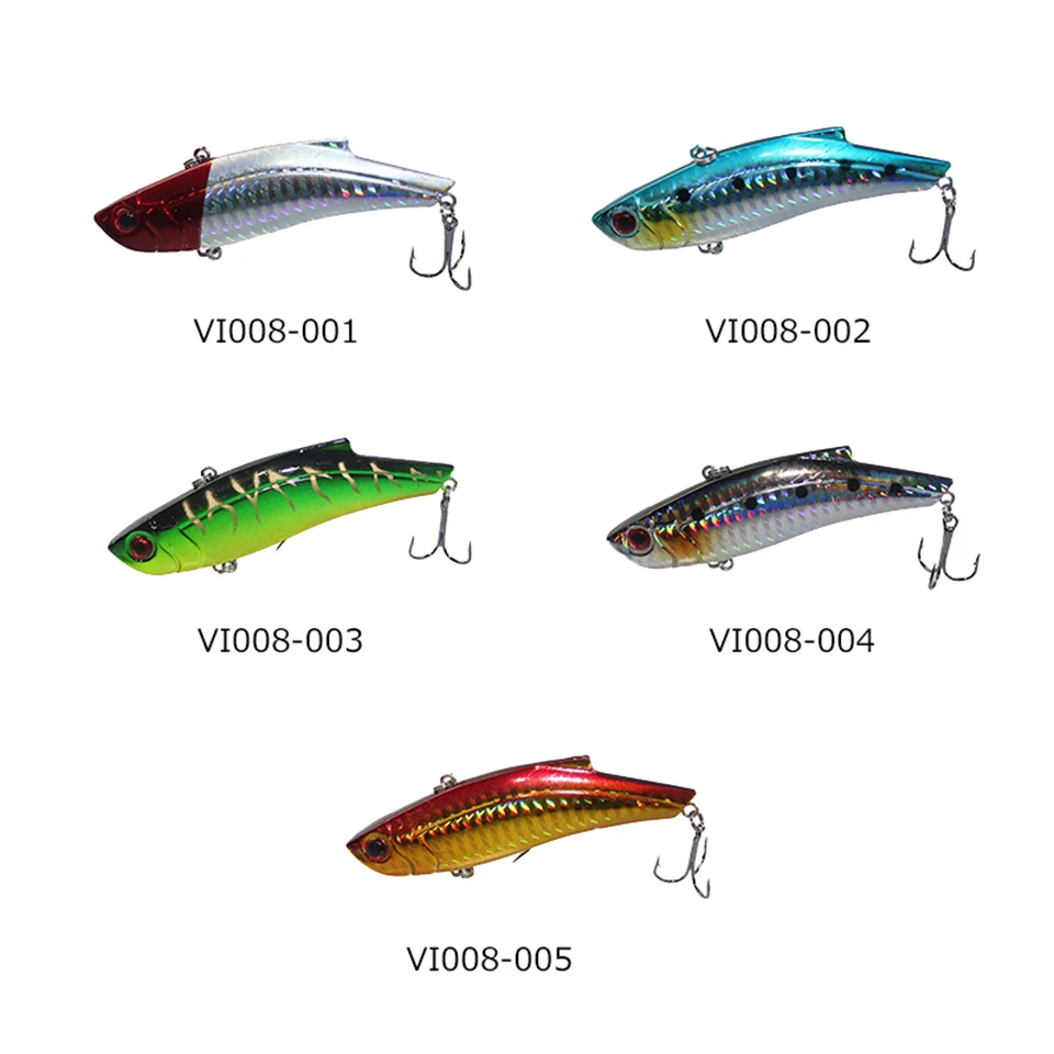 GoByGo 1PCS 9cm Winter VIB Fishing Lure 28g Hard Bait Inside Ice Sea Fishing Tackle Diving Swivel Jig Metal Wobbler Lure