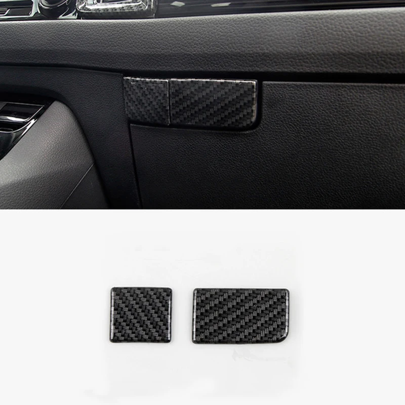 

For Skoda Kodiaq 2017 2018 ABS Carbon fibre Car copilot glove Storage Box handle bowl Cover Trim Car Styling Accessories 2pcs