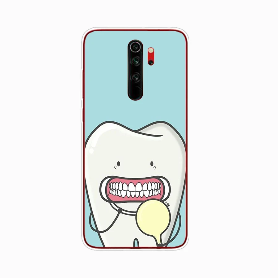 66SD Funny Cartoon Dentist Dental  Soft Silicone Tpu Cover phone Case for xiaomi redmi 7 8 9 8A 9A Note 7 8 9 Pro 8T 9S Case