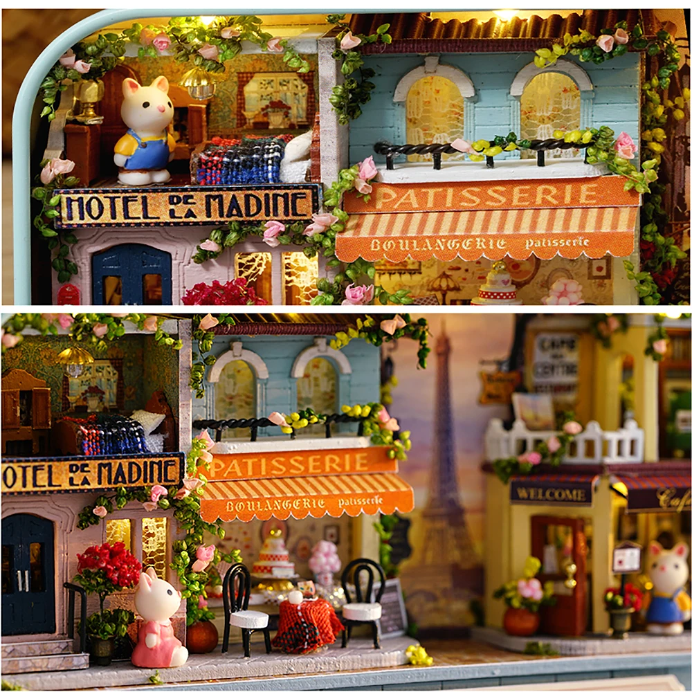 Box Theatre Dollhouse Furniture Miniature Toy DIY Miniatures Doll House Furnitures Casa Toys for Children Birthday Gift Q4