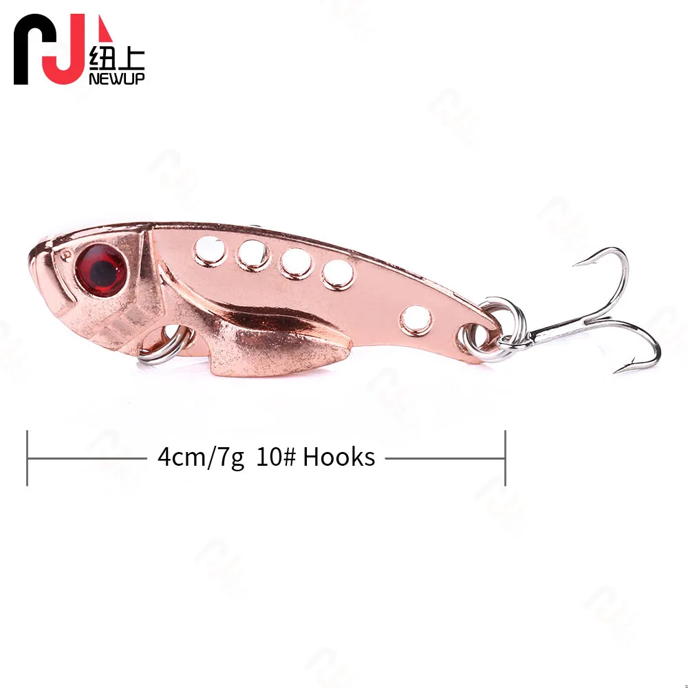 1PCS Metal VIB Fishing Lures 4cm 7g Vivid Vibrations Spoon Lure Fishing Bait Bass Artificial Hard Bait VIB Bait 3D Eyes