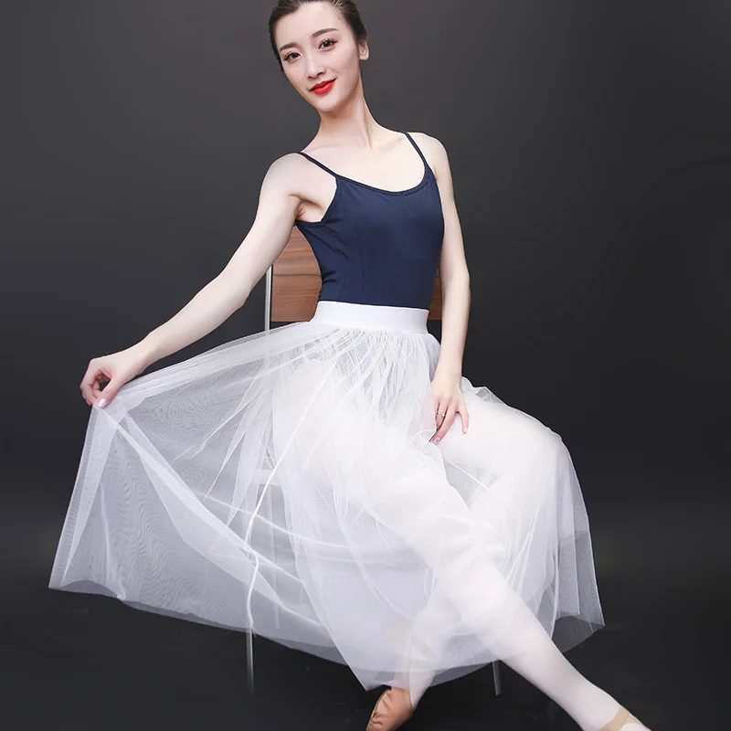 Jupe de Ballet Longue pour Femme, Tutu de Ballerine Blanche, Tulle Lyrique, Costumes de Ballerine, Fil à 3 Couches