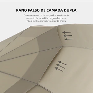 Padzurk Great Guard Regen männlicher Businessstil 115 cm Automatisch Regen Sombrinha Doppelregen 10k Wind Golf Holz Niederschlag 9 Hauptverkäufe Woody Woods für Strand - №1