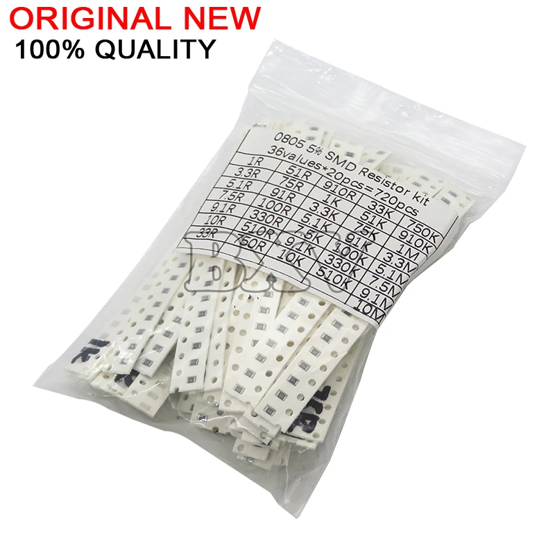 36Values*20PCS=720PCS 0805 SMD Capacitor Assorted Kit 1pF~10uf Component Diy Samples Kit