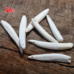 10pcs Brown Wild boar Teeth Natural Bone Beads Pendants For Diy Jewelry Making Primitive tribal ornaments  Jewelry Accessories