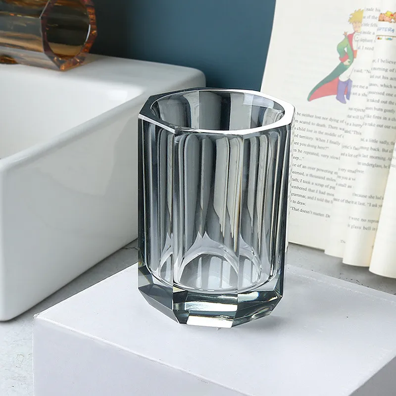 Bathroom Sanitary Accessories Crystal Glass Soap Dispenser Dish Toothbrush Holder Cotton Swab Rack Latex Bottle Cup Wedding Gift