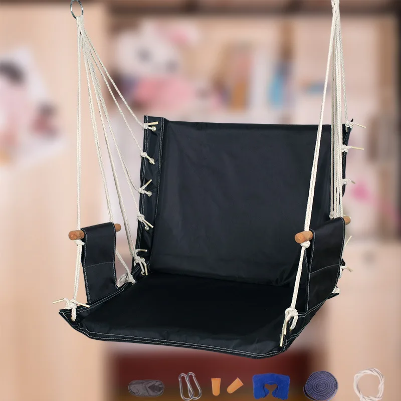 Household Multifunctional Single Hanging Basket Hammock Chair Indoor Lazy Swing Hanging Chair Cradle Cushion Swing Seat Cushion