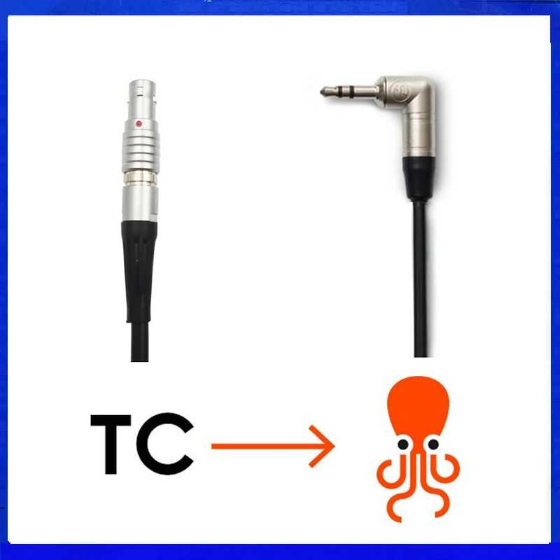 Tentacle Timecode Cable 5 Pin To NEUTRIK 3.5mm Mini TRS Jack For ARRI ALexa ,Sound Devices 702T / 744T / 788T / 664 / 633