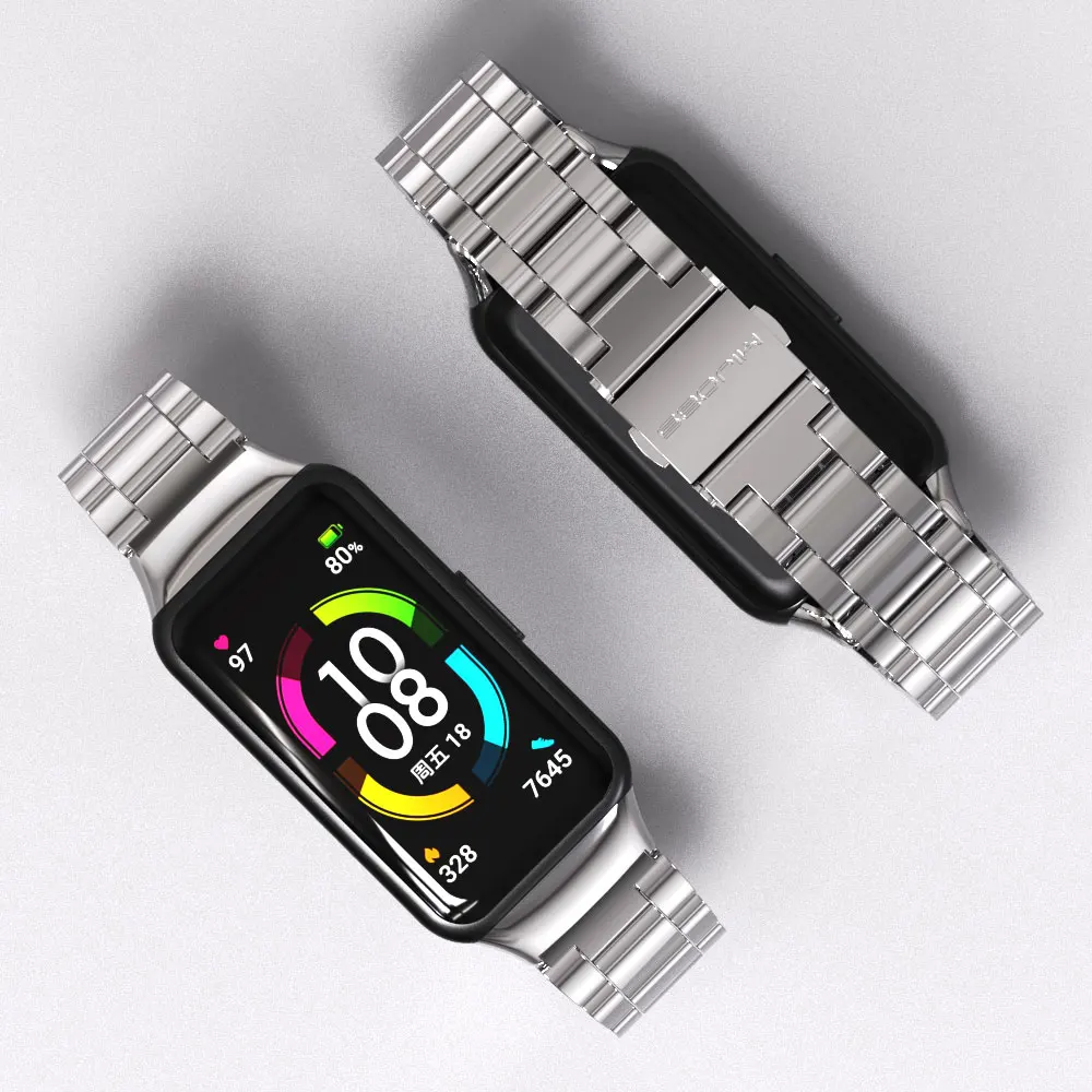 สําหรับ Huawei Band 6 สาย 6 Pro สายรัดข้อมือสําหรับ Honor Band 6 สร้อยข้อมือโลหะ Correa สําหรับ Huawei Band 4 สําหรับ Honor Band 5i