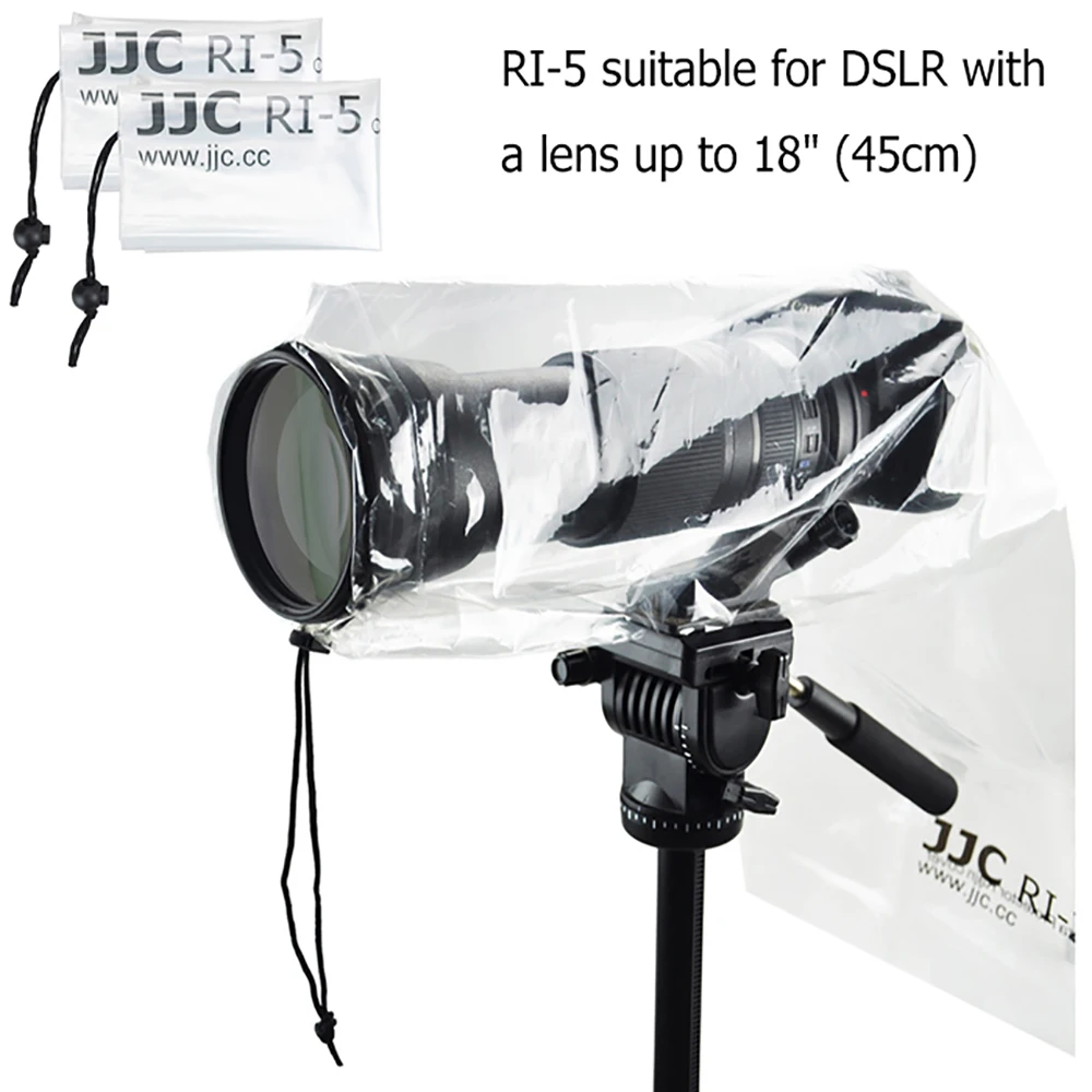 JJC 2 sztuk aparat osłona przeciwdeszczowa dla DSLR z obiektywu do 18 "(45cm) Canon Nikon Tamron Sigma kamera płaszcz przeciwdeszczowy akcesoria ochronne