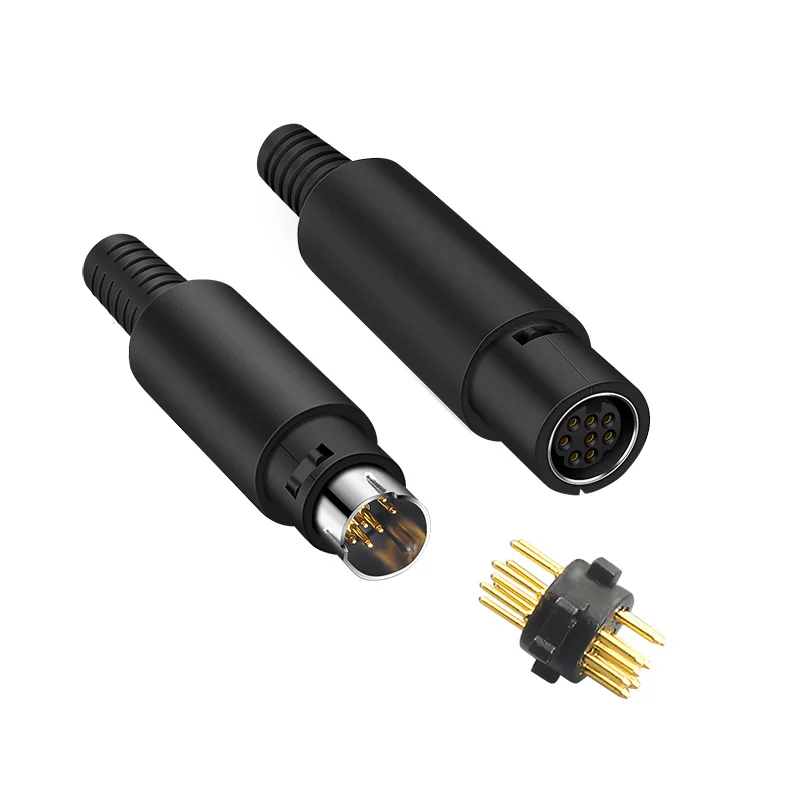 8-pin لحام رئيس S محطة النحاس MD8 موصل PLC رأس مستدير 4-pin 6-pin 8-pin موصل واجهة PS2 منفذ لوحة المفاتيح