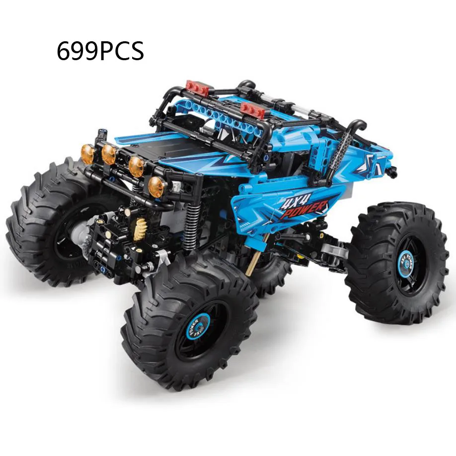 Technical Monsters Buggy 4x4 Pickup Truck Building Block 2.4ghz Remote Control Vehicle Bricks Toy Rc Car With Light Collection