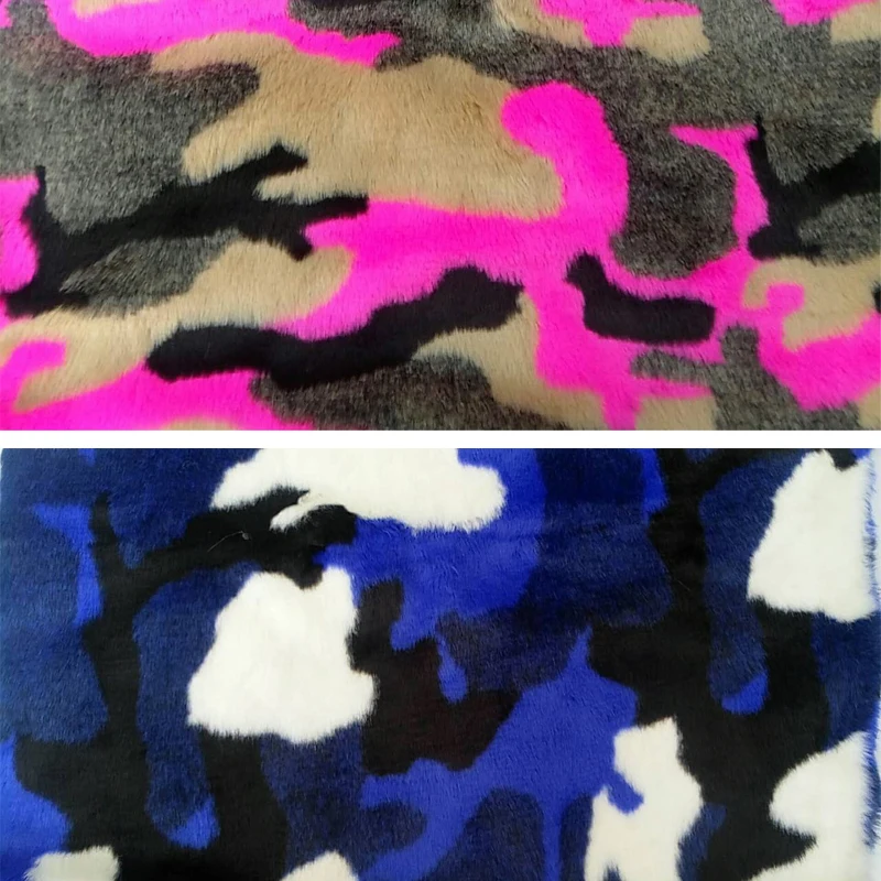 Luxury Artificial Fur Fabric, Popular Camo Fur, Coat Garment Material, DIY Background Decoration, Sold by Yard