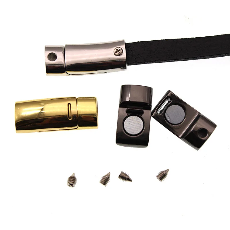 

6pcs/lot Magnetic Clasps Bracelets Connector End Clasp fits 7x2mm Flat Leather Cord DIY Jewelry Making, Lazy Shoelace Buckle