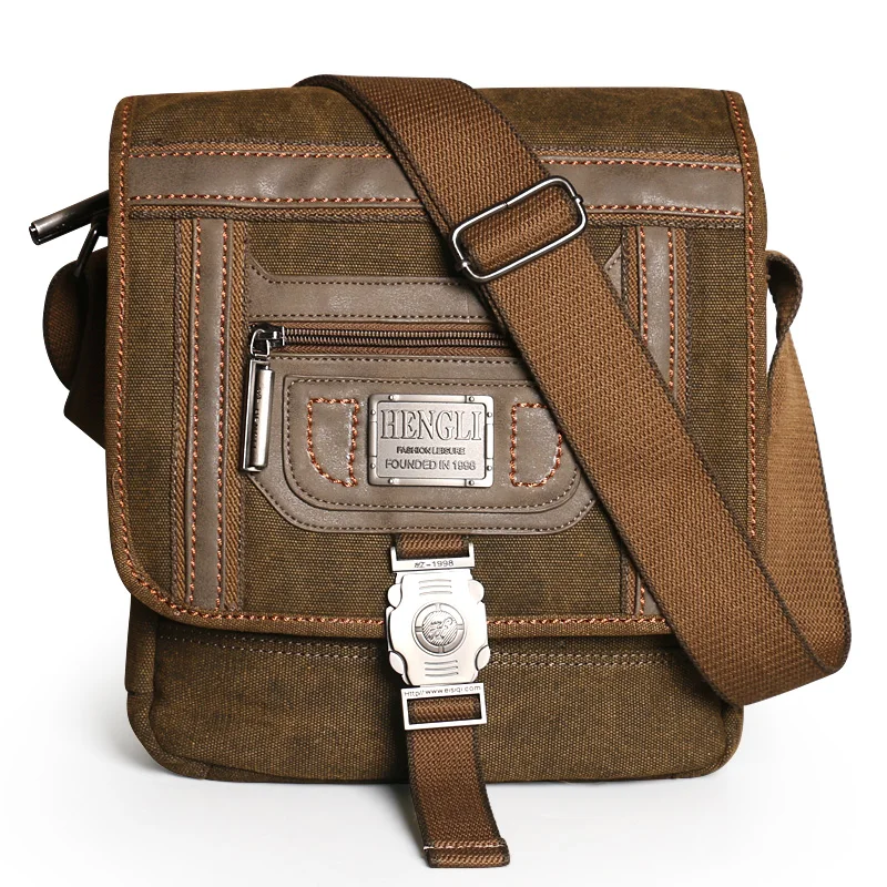 New Vintage Shoulder Canvas Bags Men Leisure Wear Resistant Retro Cross Messenger Bag High Quality